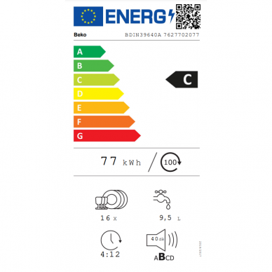 BEKO BDIN39640A Indaplovė įmontuojama 60 cm pločio 2