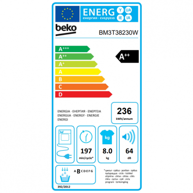 BEKO BM3T38230W Džiovyklė 2