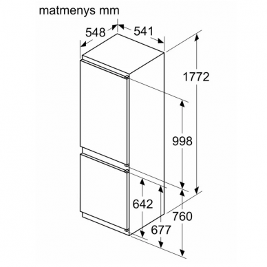 BOSCH KIN86NSE0 Šaldytuvas įmontuojamas 3