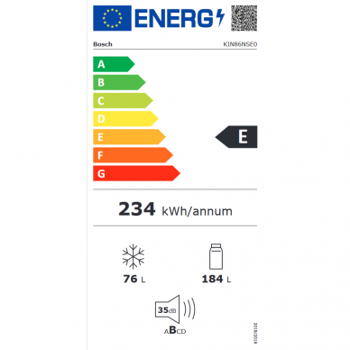 BOSCH KIN86NSE0 Šaldytuvas įmontuojamas 2