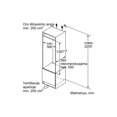 BOSCH KIR51AFE0 Šaldytuvas įmontuojamas 2