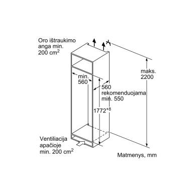 BOSCH KIR81ADD0 Šaldytuvas įmontuojamas 2