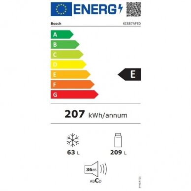 BOSCH KIS87AFE0 Šaldytuvas įmontuojamas 2