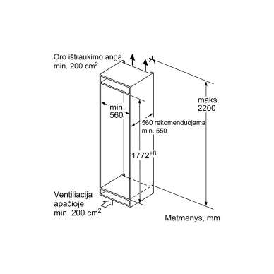 BOSCH KIS87AFE0 Šaldytuvas įmontuojamas 3