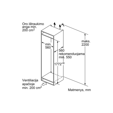 BOSCH KIV86VFE1 Šaldytuvas įmontuojamas 3