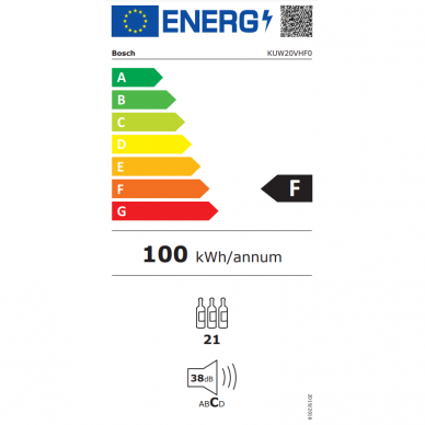 BOSCH KUW20VHF0 Šaldytuvas įmontuojamas 2