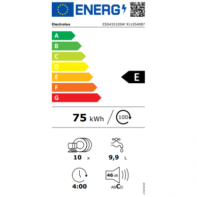 Electrolux ESS43210SW Indaplovė stacionari 2