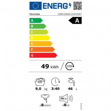 Electrolux EW8F169ASA Skalbimo mašina įkraunama iš priekio 2