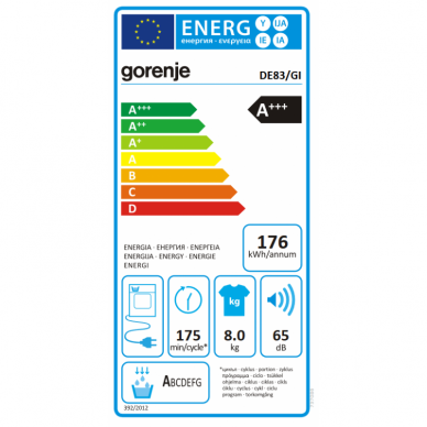 GORENJE DE83/GI Džiovyklė 2