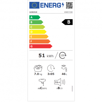 GORENJE WNEI72SB Skalbimo mašina įkraunama iš priekio 2