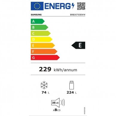 SAMSUNG BRB30703EWW/EF Šaldytuvas įmontuojamas 2