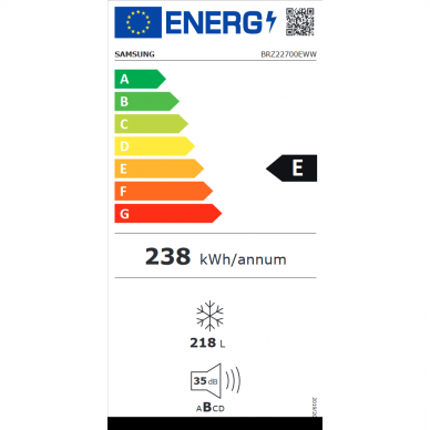 SAMSUNG BRZ22700EWW/EF Šaldiklis įmontuojamas 2